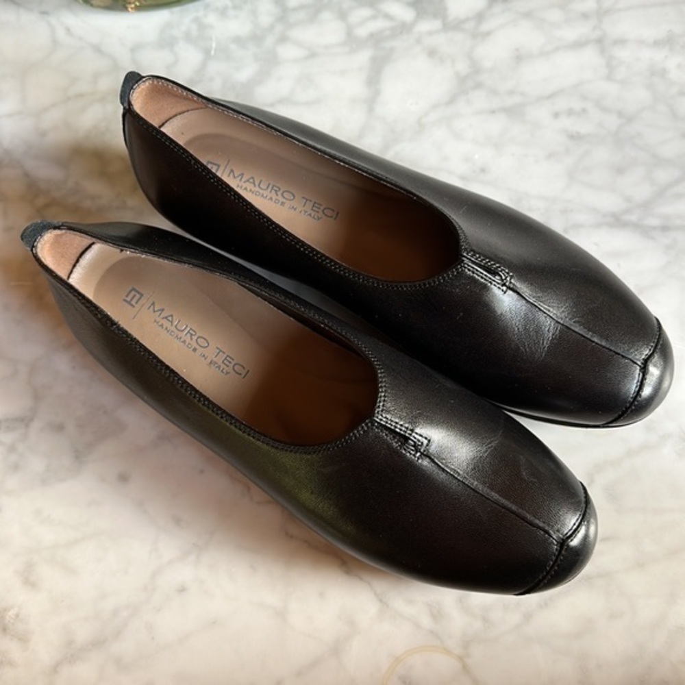 Mauro Teci handmade in Italy black leather shoes, size 37.5 - Picture 4 of 9